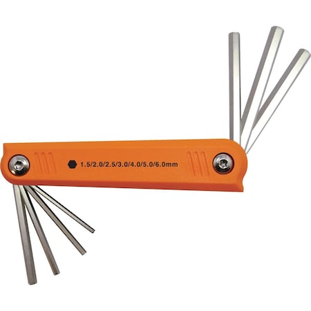 Dynamic Tools 7 Piece Metric Folding Hex Key Set, 1.5mm - 6mm D043208